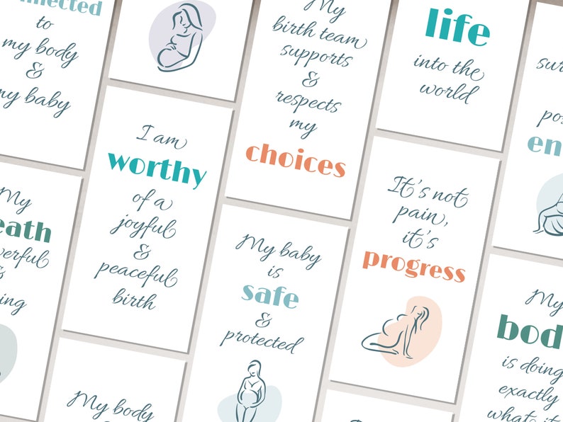 Hypnobirth labor affirmation cards