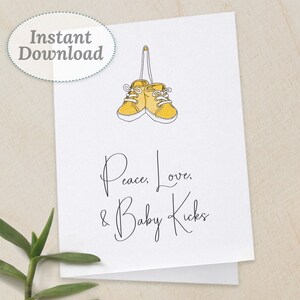 Pregnancy Announcement Card Unique, Printable Instant Digital Download, Pregnant Reveal Baby Shoes