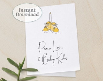 Pregnancy Announcement Card Unique, Printable Instant Digital Download, Pregnant Reveal Baby Shoes