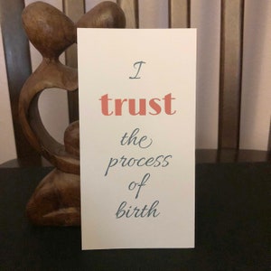 Hypnobirth labor affirmation cards I trust the process of birth