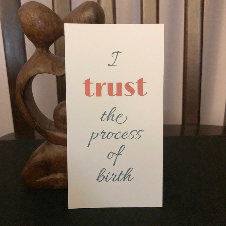 Hypnobirth labor affirmation cards I trust the process of birth