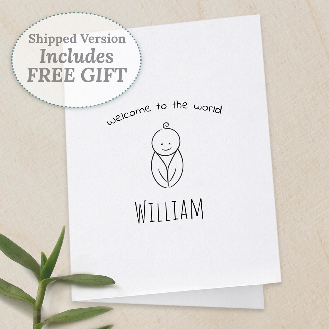 Baby Personalized Card Printable PDF New Baby Custom Etsy