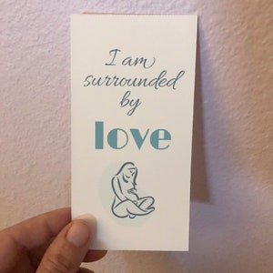 Hypnobirth labor affirmation cards I am surrounded by love