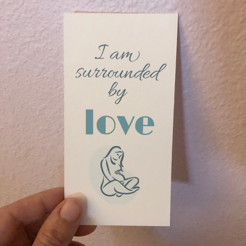 Hypnobirth labor affirmation cards I am surrounded by love