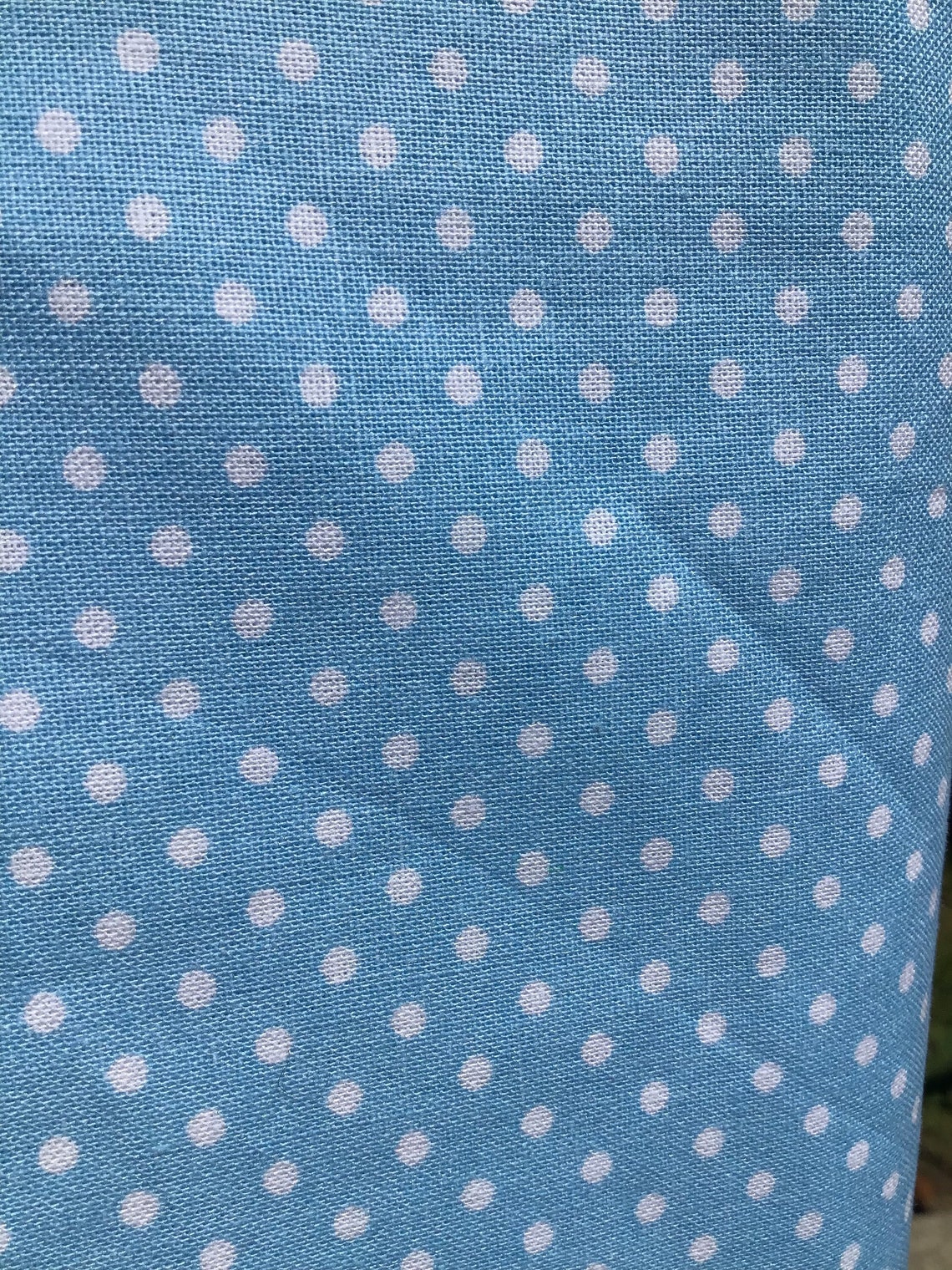 COTTON LIGHT BLUE Polka Dot Fabric by the Half Yard - Etsy