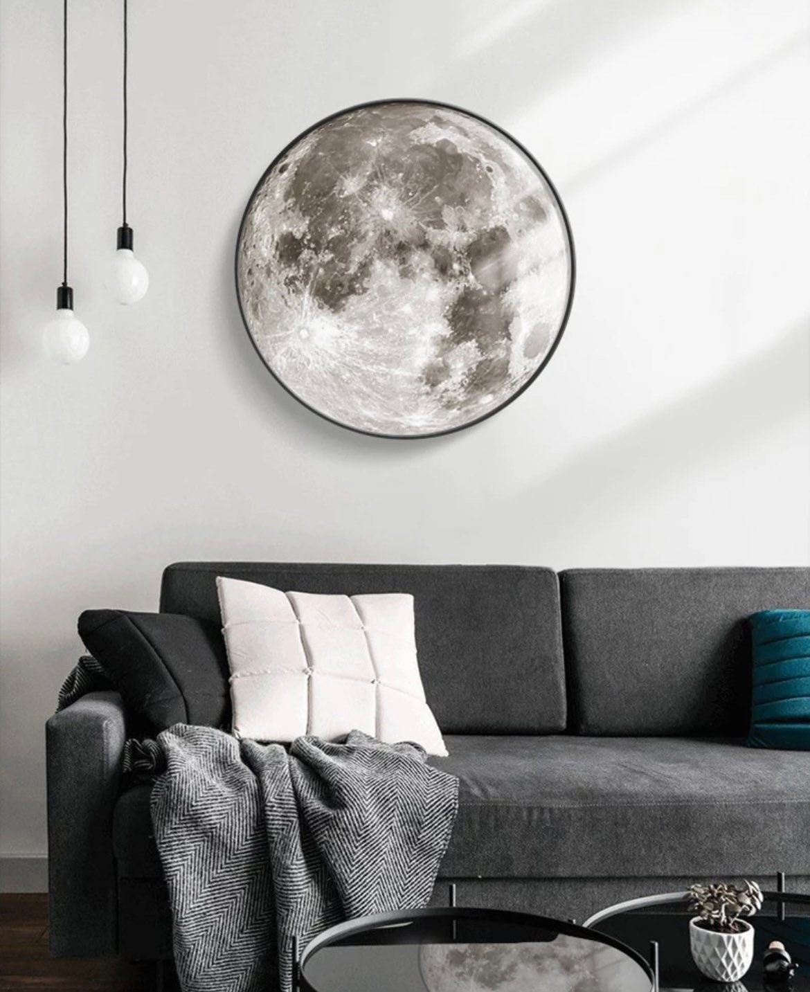 Moon Wall Light / Moon Light / Led Moon Wall Decor / Night Etsy