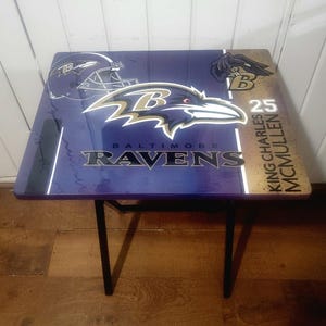 Bandeja de TV personalizada con temática de la NFL Baltimore Ravens