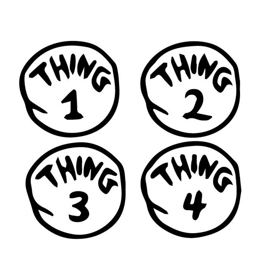 Thing 1-4 SVG Cut File - Etsy