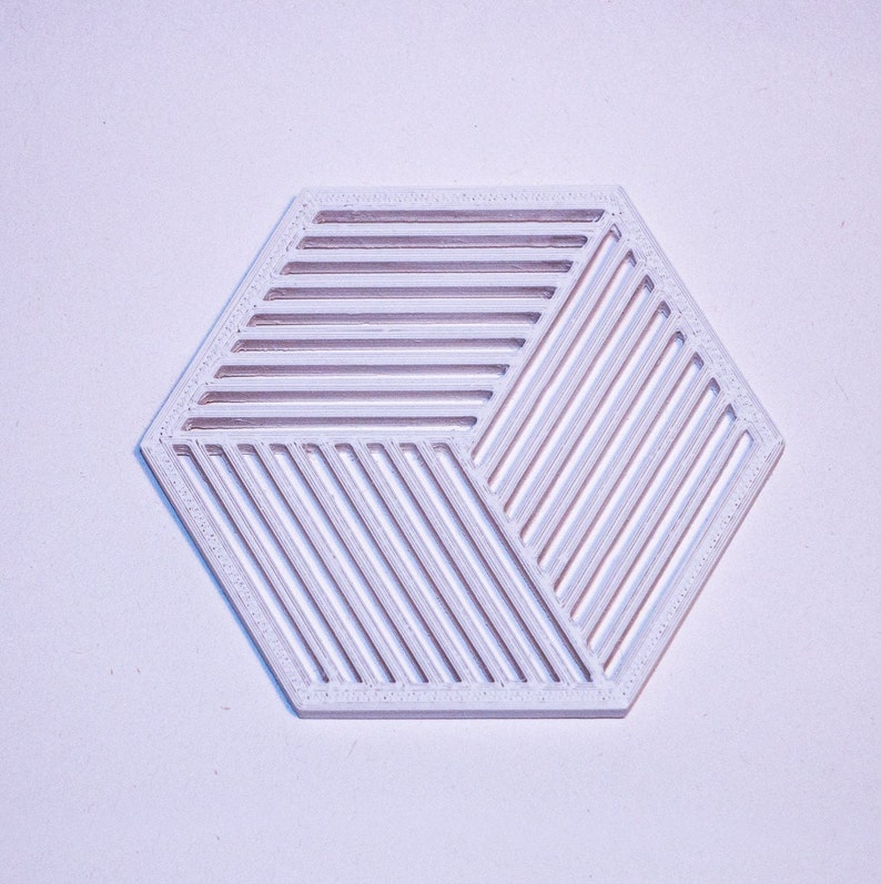 Geometric Hexagonal Coasters [3D Printed, Black or White] Doubles ...