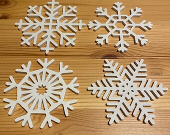 Whaline Winter Snowflake Braided Cotton Coasters, Set Of 4, Grey & White, Absorbent For Hot/Cold Drinks - View #9