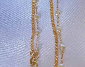 18K Gold Filled Half Cuban Chain Half 