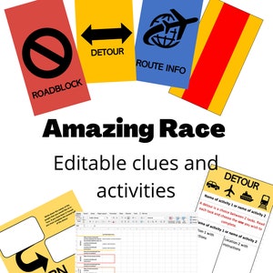 Editable Amazing Race Template Clues image 1