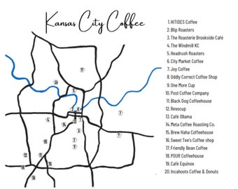 Kansas City Coffee Shops Digital Print