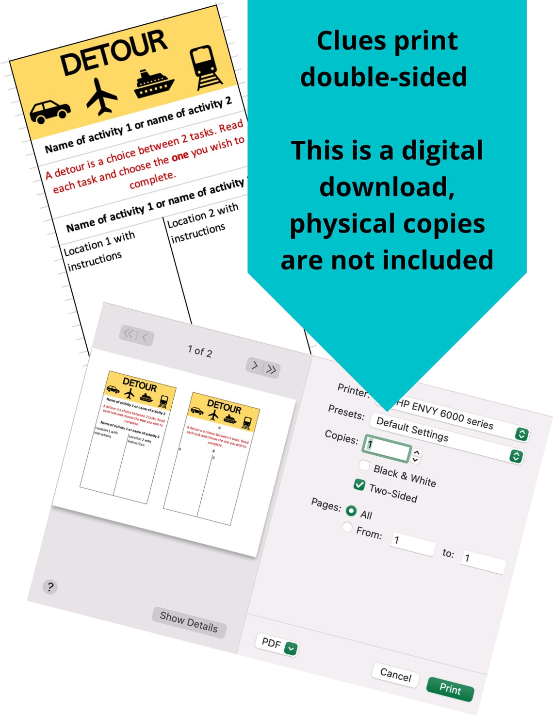 Editable Amazing Race Template Clues - Etsy