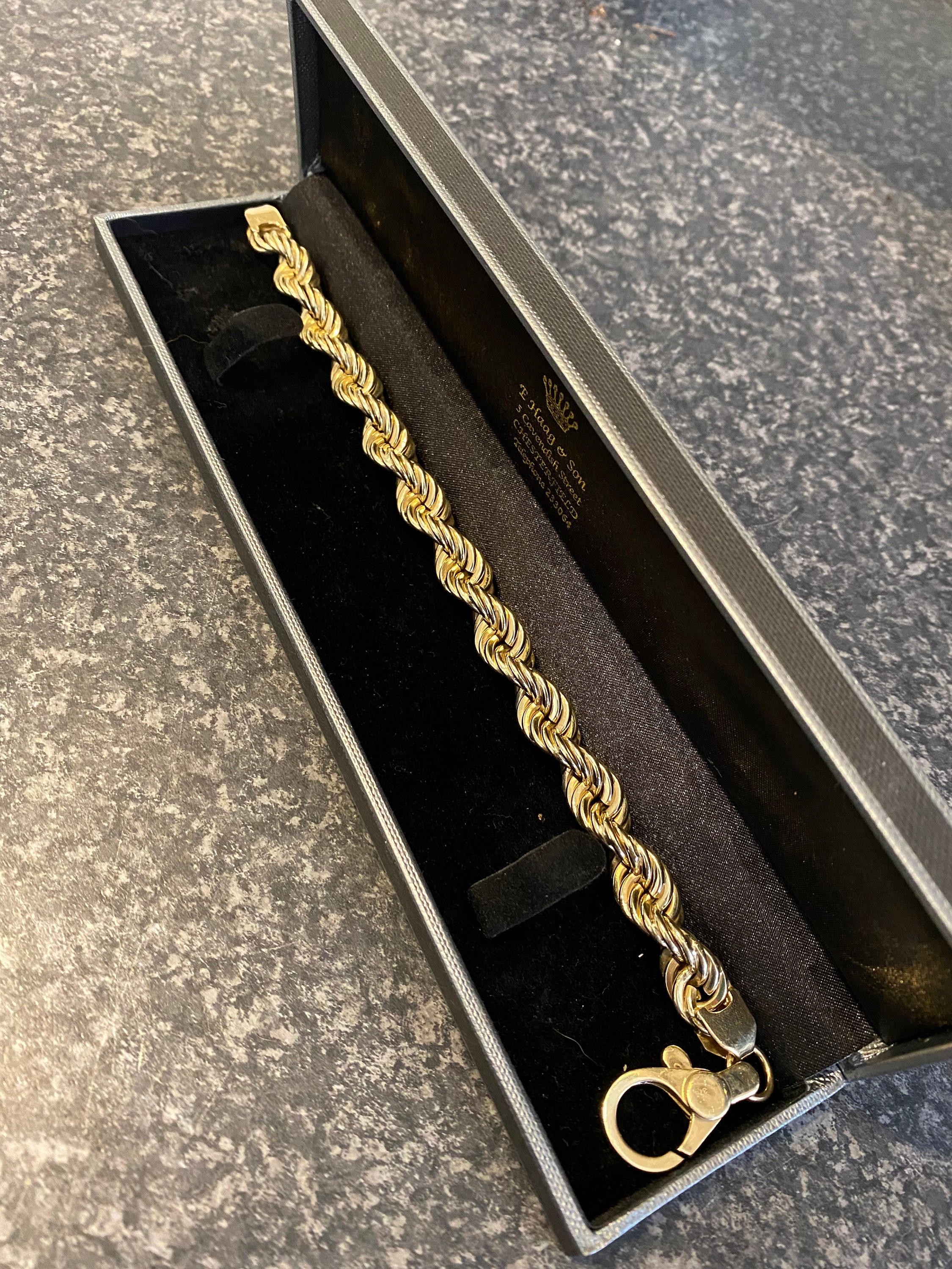 9ct gold rope bracelet Etsy