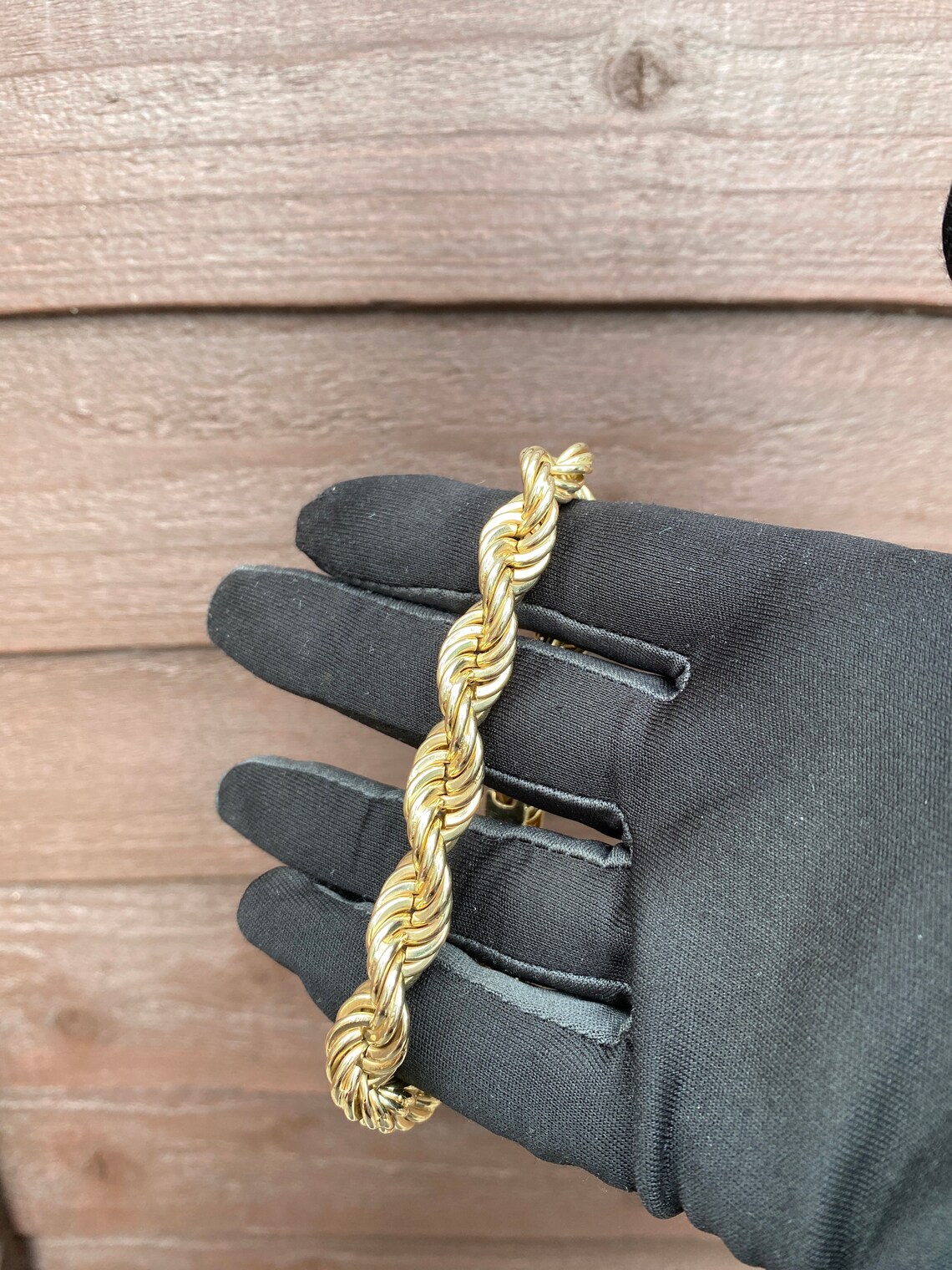 9ct gold rope bracelet Etsy