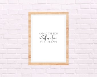 Lion and Lamb Twilight Saga Edward Cullen Bella Swan Print