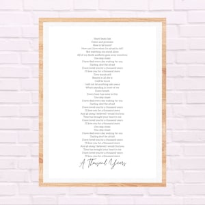 A Thousand Years Christina Perri Songtexte Print Breaking Dawn
