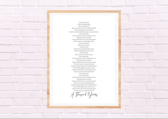 A thousand years Lyrics