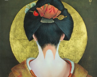 舞妓油絵 – 日本の芸者の肖像画（8x10 キャンバス） - Etsy 日本