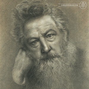 William Morris Portrait Charcoal Drawing Giclée Fine Art Print