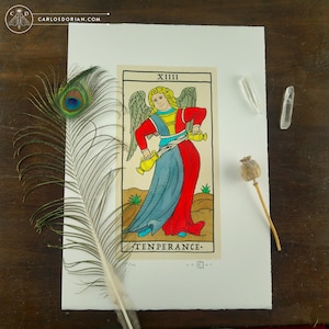 TENPERANCE, Temperance. Tarot de Marseille Major Arcana Watercolors Limited Edition