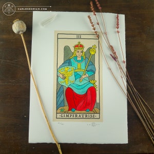 L'IMPERATRICE, The Empress. Tarot de Marseille Major Arcana Watercolors Limited Edition