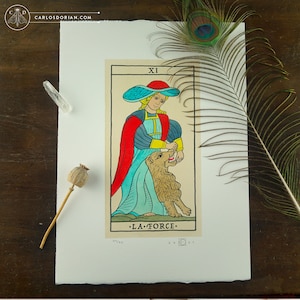 LA FORCE, Force. Tarot de Marseille Arcanes Majeurs Aquarelles Edition Limitée