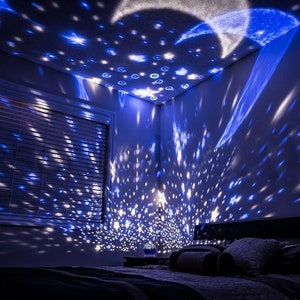 sysy Projecteur Ciel Etoile, Veilleuse Musicale et Lumineuse, Lampe  Veilleuse Enfant 360°Rotation Ve