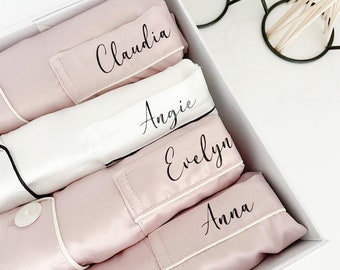 Personalised Satin Pyjamas (Short Sleeve + Shorts)