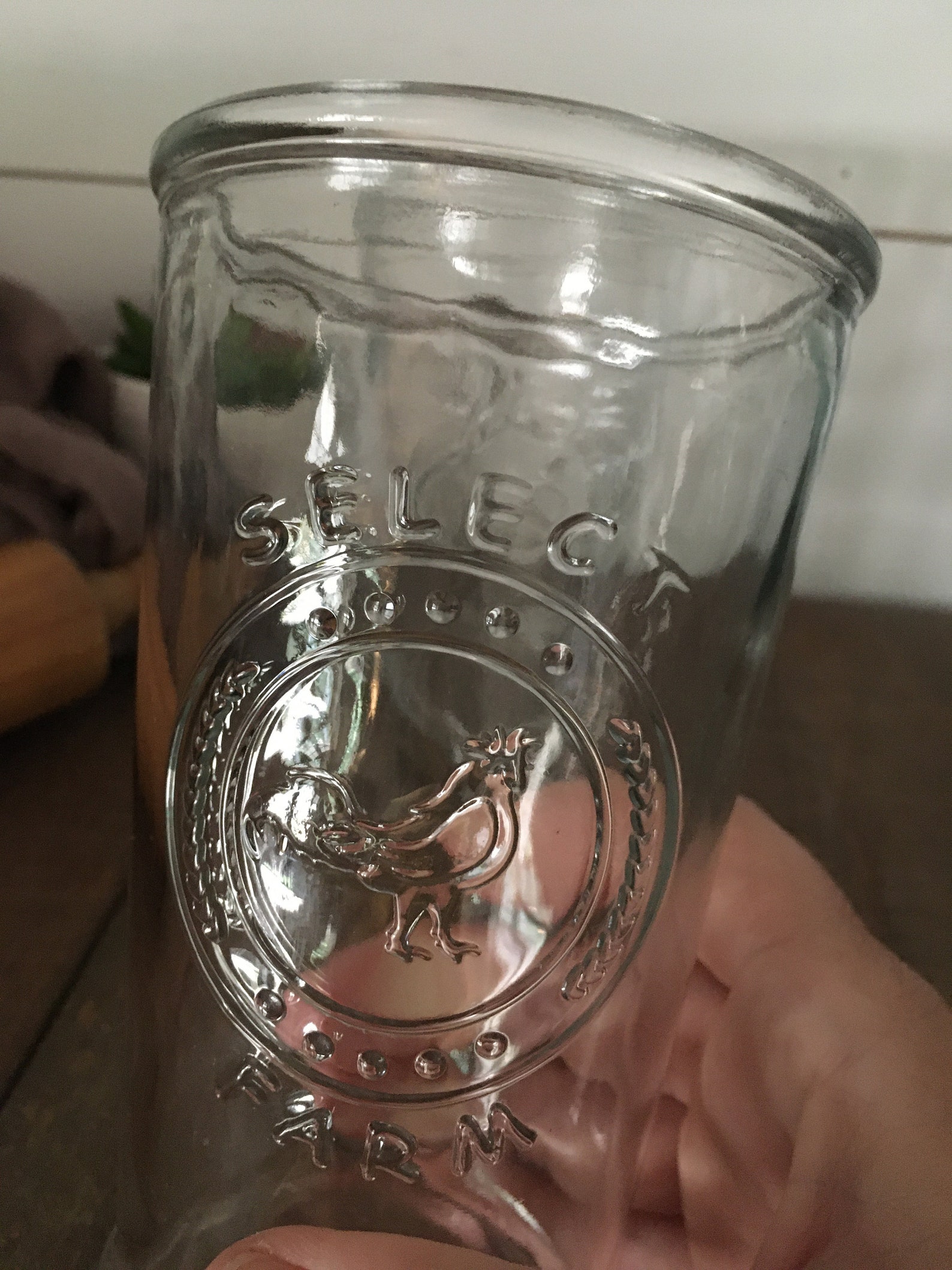 SET OF 2 Farmhouse Glasses Select Farm thick glass cups Etsy