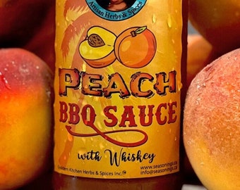 Whiskey Peach BBQ Sauce - Naturally Sweetened with Organic Peaches and Canadian Whiskey