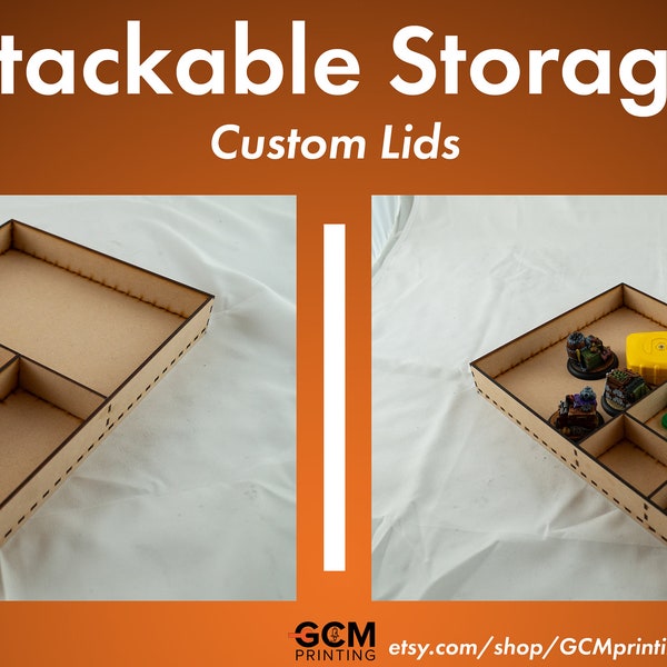 Storage Tray System - CUSTOM LIDS - for miniatures, terrain, etc. with acrylic window - stackable!