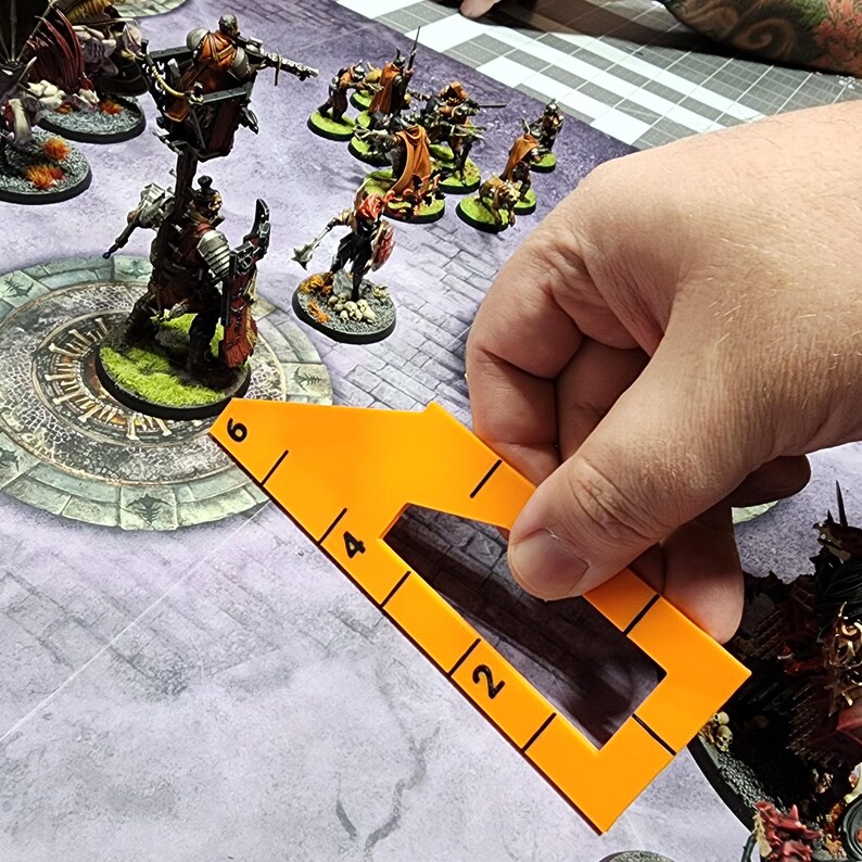 3-Piece Magnetic Wargaming Measurement Widget - Movement Gauges for 28mm & 32mm Sci-Fi or Fantasy Tabletop Games afbeelding 8