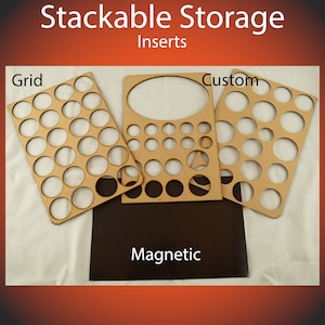 Storage Tray System - INSERTS - for miniatures, terrain, etc. with acrylic window - stackable!