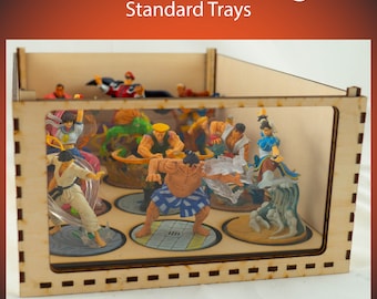 Storage Tray System - STANDARD TRAYS - for miniatures, terrain, etc. with acrylic window - stackable!