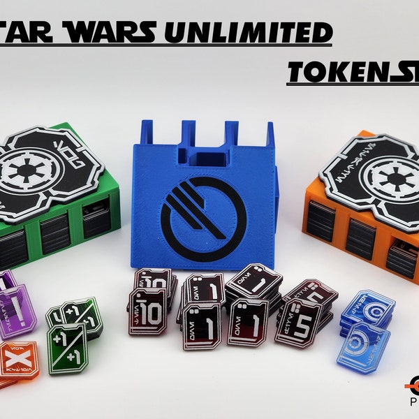 GCM Printing | Star Wars Unlimited Token Set and Box | TCG | CCG | Compatible - 48x tokens - Initiative -  Organizer Box