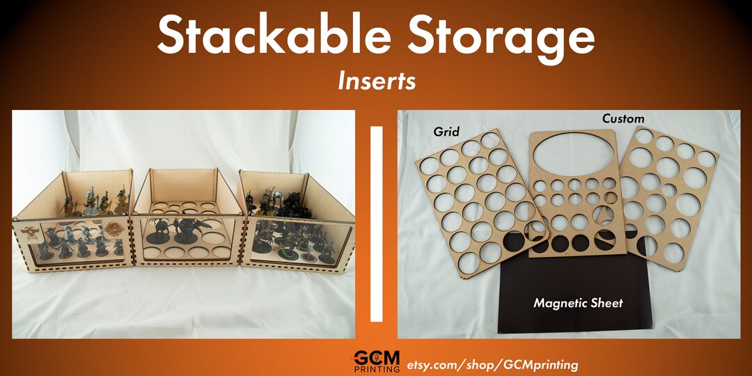 Storage Tray System INSERTS for Miniatures, Terrain, Etc. With Acrylic ...