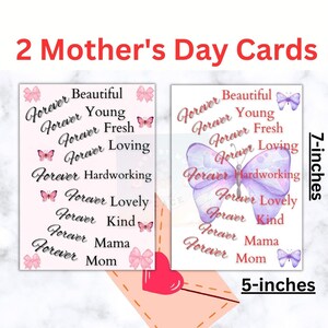 Tarjeta de afirmación del día de la madre, tarjeta de mamá de la hija, regalo del primer día de la madre, tarjeta de cumpleaños para mamá, regalo del día de la madre para mamá para siempre mamá