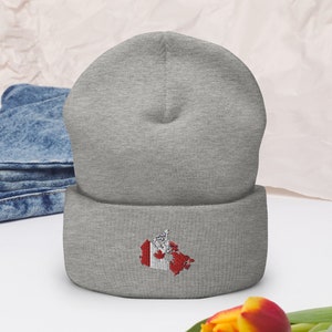 Beanie bestickt-Kanada Karte Beanie-Tam-Strickmütze-Wintermütze-Weihnachtsgeschenk-Manschettenmütze-Unisex-Style