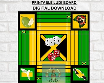 Ludi board, Game board, Ludo game, Jamaican game, Dice game, Plant ludi board, Printable game, Family game, Beautiful game board