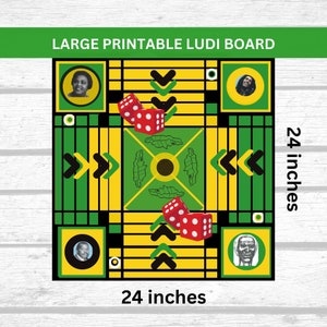 Ludi Board, Jamaica Ludo, Board Ludi Game, Dice Board, Family boad game  Digital Ludi Board, Printable Game Board, Bob Marley Lodi game,