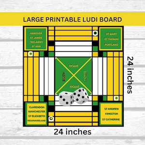 Jamaica Ludi board, Jamaica Ludo board, Ludo board, Digital Game board, Printable Game board, Checker board, Dice Game, Ludi board Jamaica