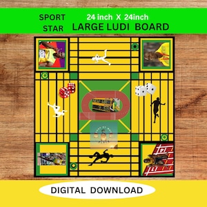 Jamaica Ludi board, Sport star board, Ludo board, Digital Game board, Printable Game board, Checker board, Dice Game, Usain Bolt game