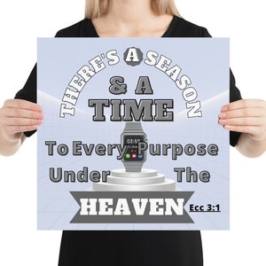 C&#39;è una stagione e un tempo ecc 3:1 Arte-Bibbia versetto Arte-Pittura cristiana-Arte religiosa- Arte-Carta opaca migliorata Poster senza cornice