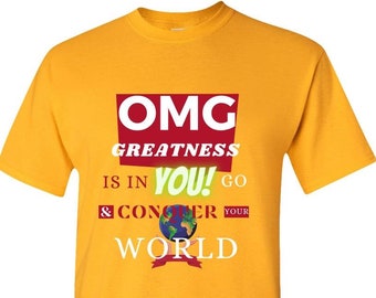 MOTIVATIONAL T SHIRT - Greatness T Shirts- Conquer T Shirt- Inspirational Tee Shirts-Men Motivation Tees - Unisex T Shirt.