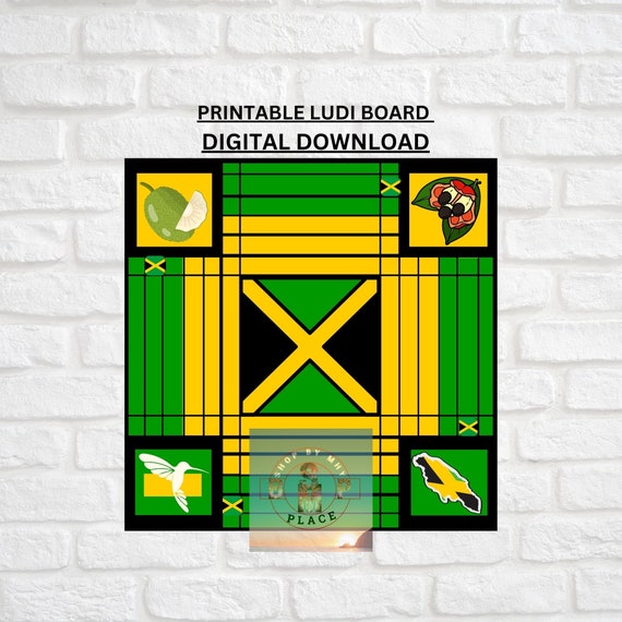 Ludi Board, Game Board, Ludo Game, Jamaican Game, Dice Game, Plant Ludi  Board, Printable Game, Family Game, Beautiful Game Board -  Denmark