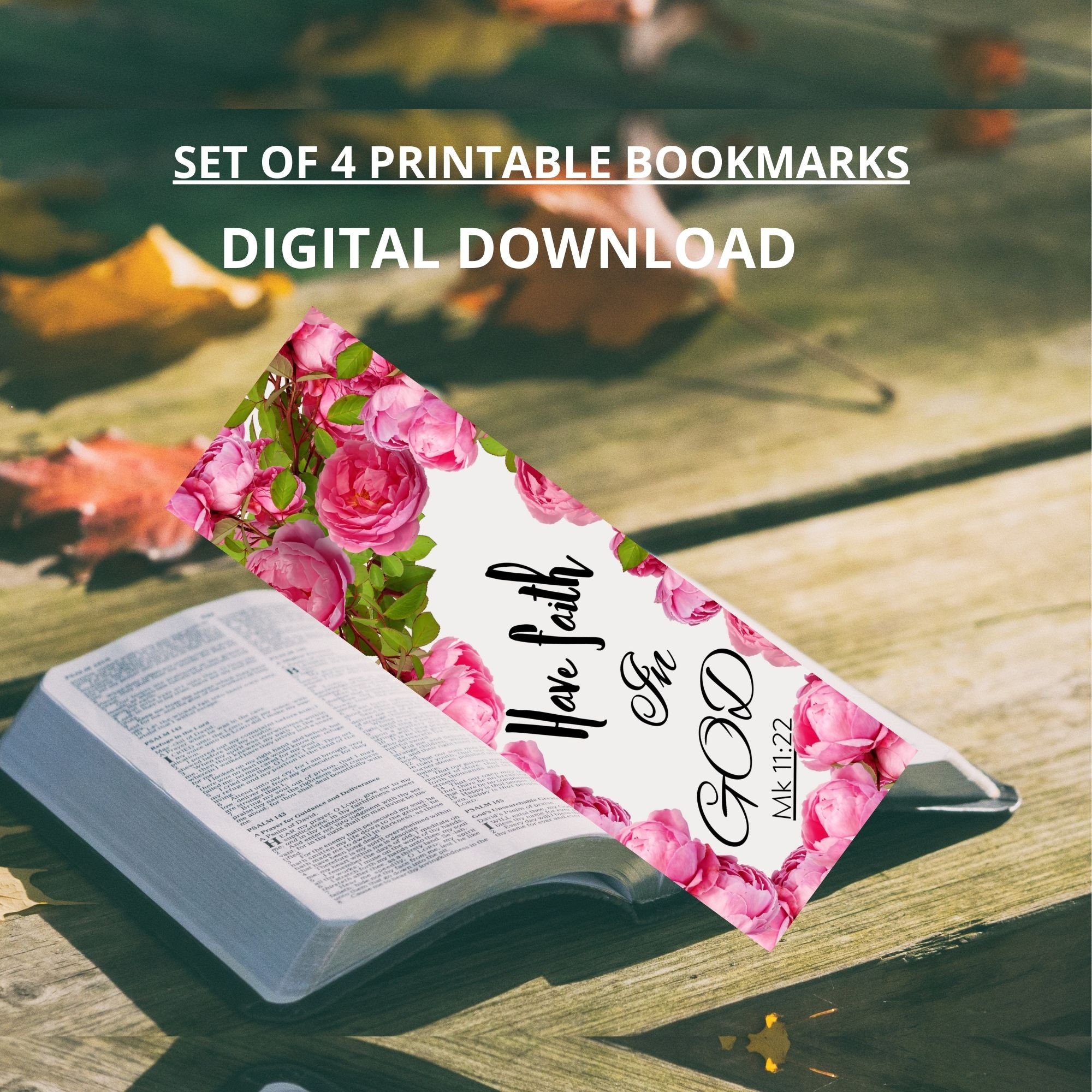 Faith Bookmark Printable Bookmark for Her Floral Bookmark - Etsy