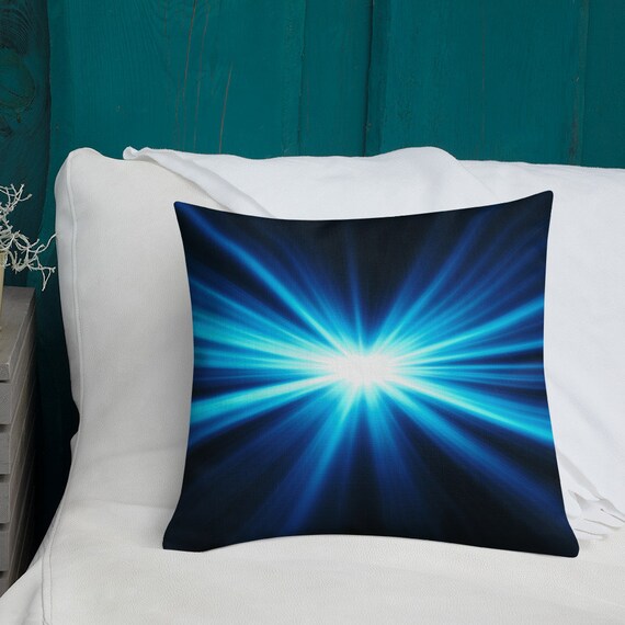 Blue Light Premium Pillow Black and Blue Cushion Beautiful Decorative Cushion Etsy UK