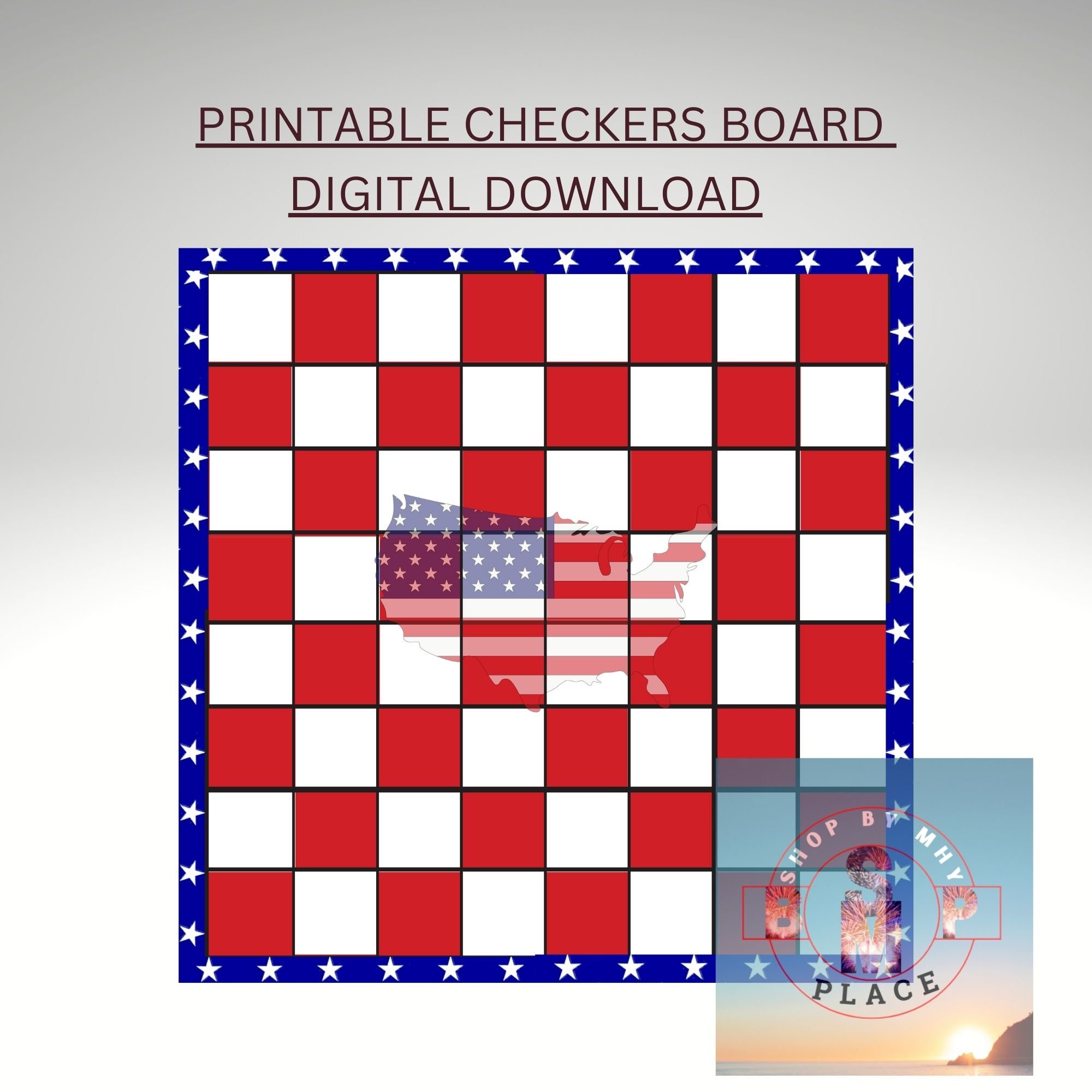 Checkers Board, Printable Draught Board, Chess Board, US Map Printable ...
